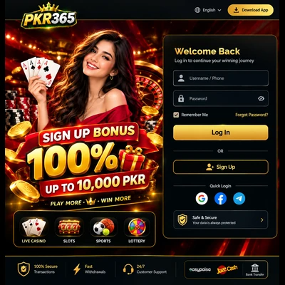 PKR365 Login
Sign up bonus